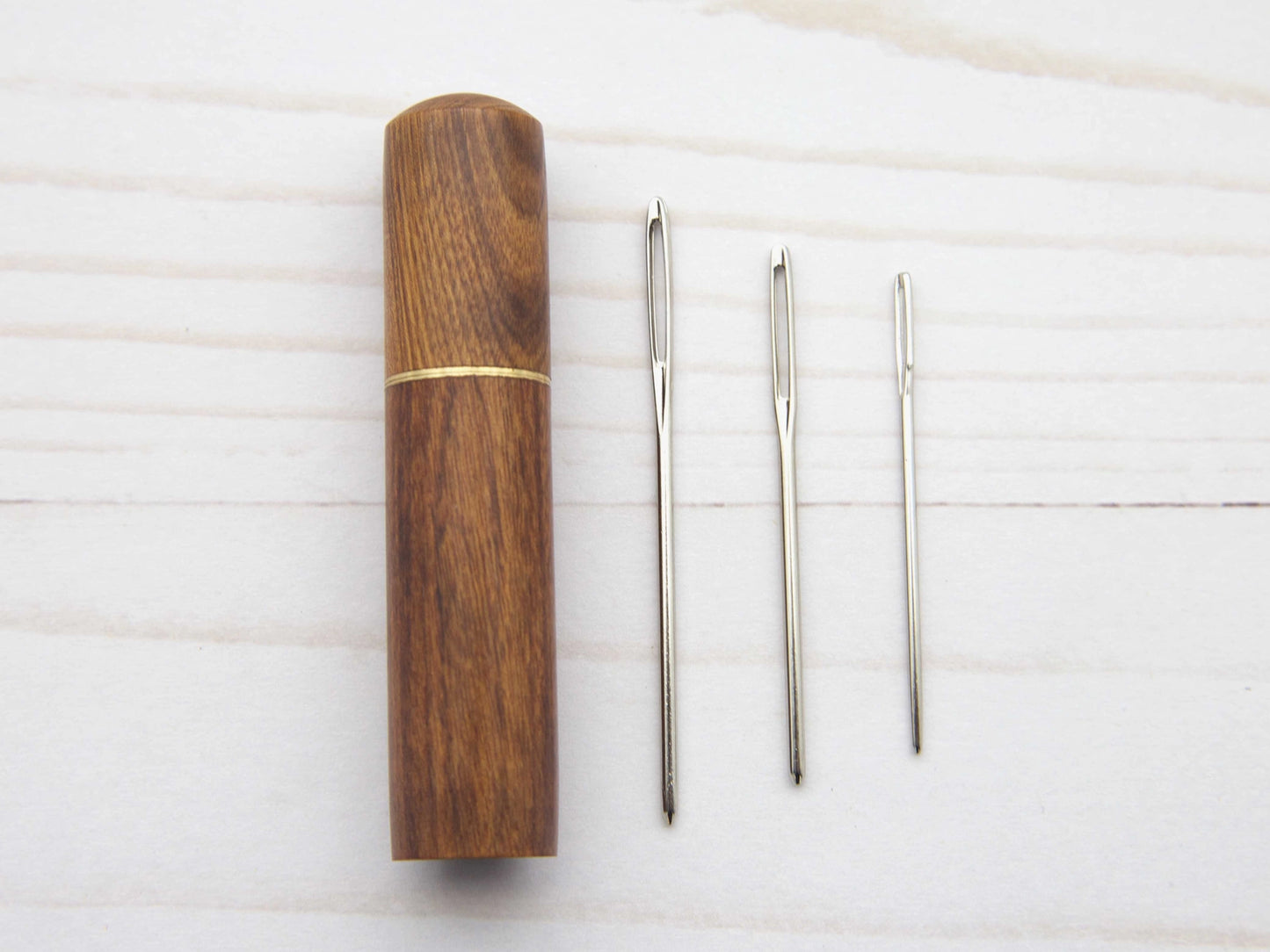 Wooden Darning Needle Storage Case