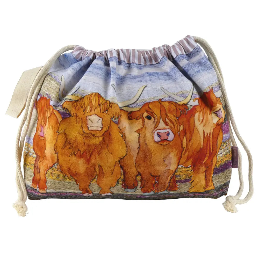 Highland Cow Drawstring Bag