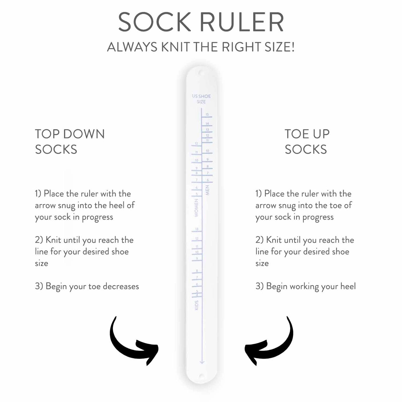 Sock Sizing Bracelet Ruler