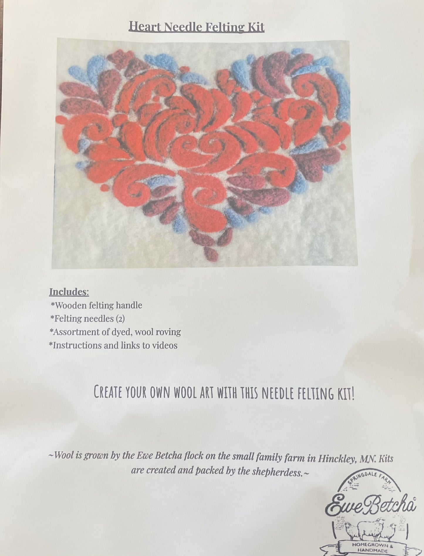 Heart Felting Kit