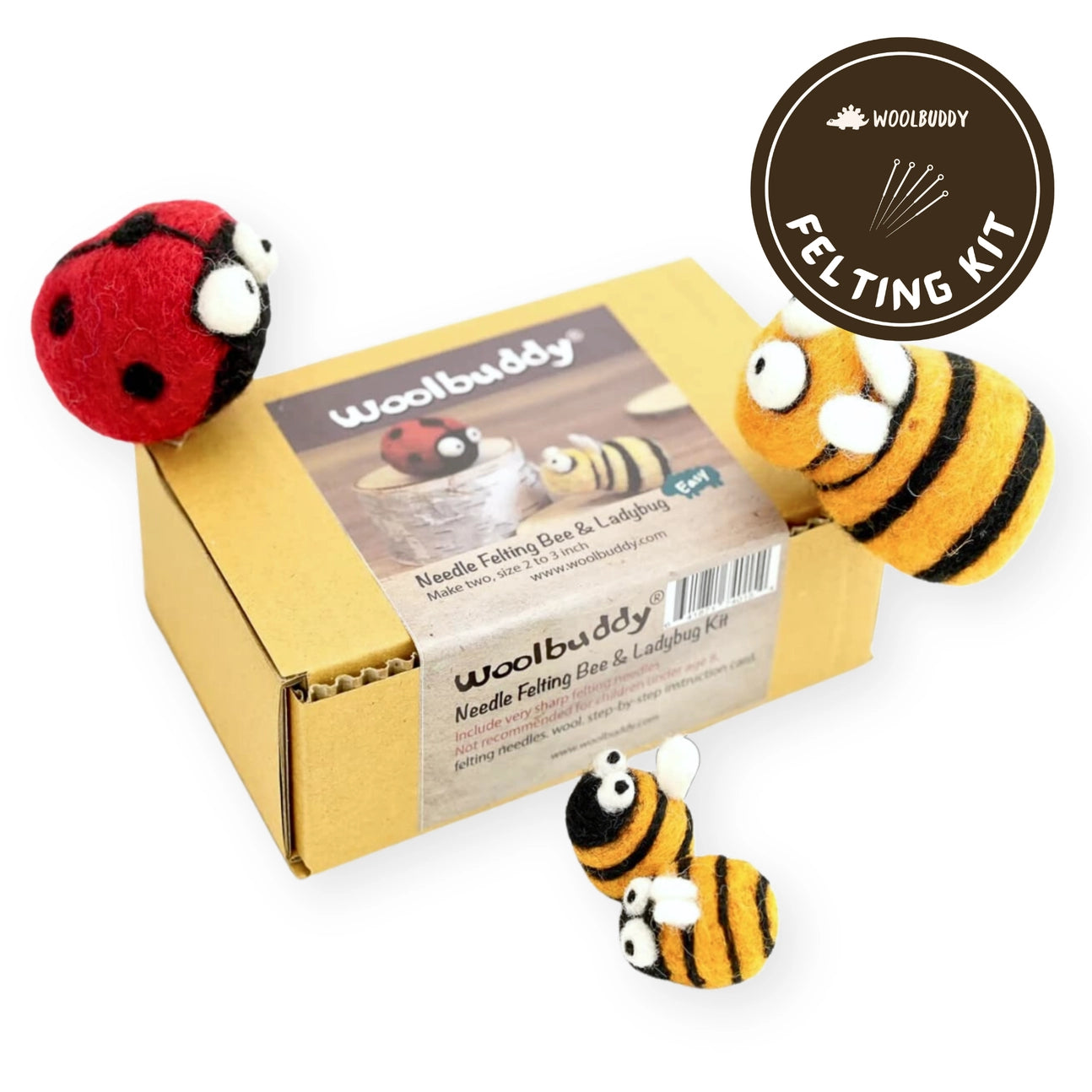 Needle Felting Bee and Ladybug Kit