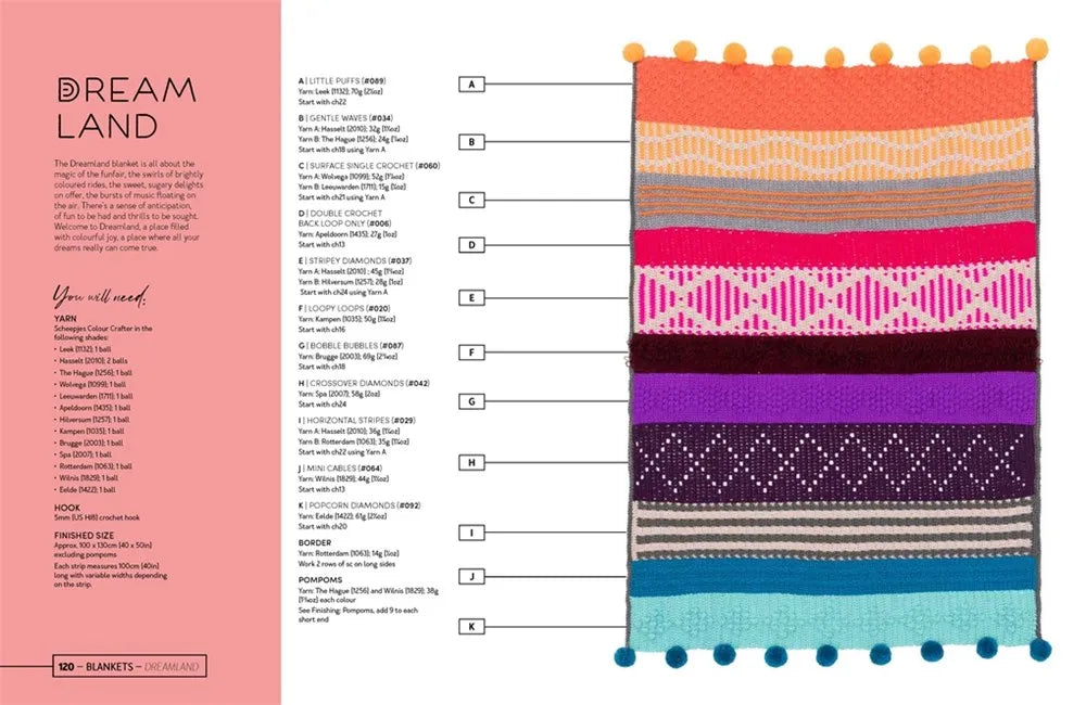 Mix and Match Modern Crochet Blankets: 100 patterned and textured stripes for 1000s of unique throws