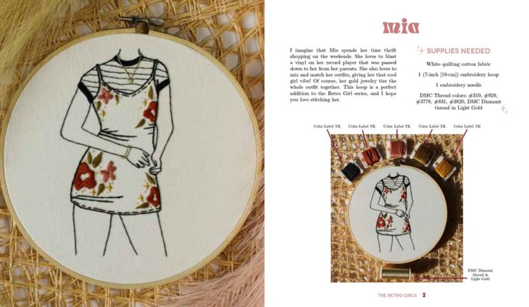 Retro Girl Embroidery: 20 Vintage Patterns Inspired by the 1970s