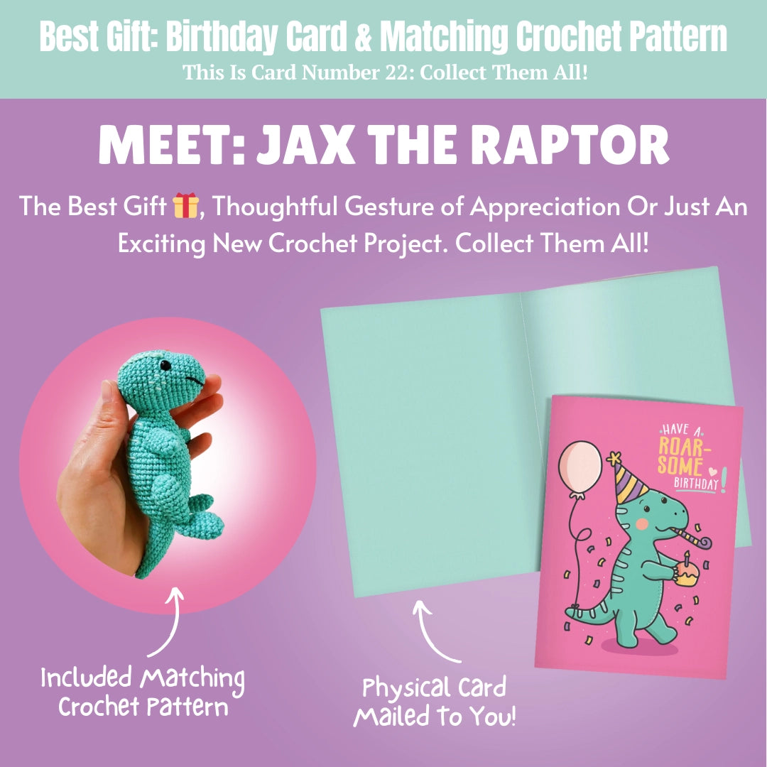 Birthday Card & Dinosaur Crochet Pattern