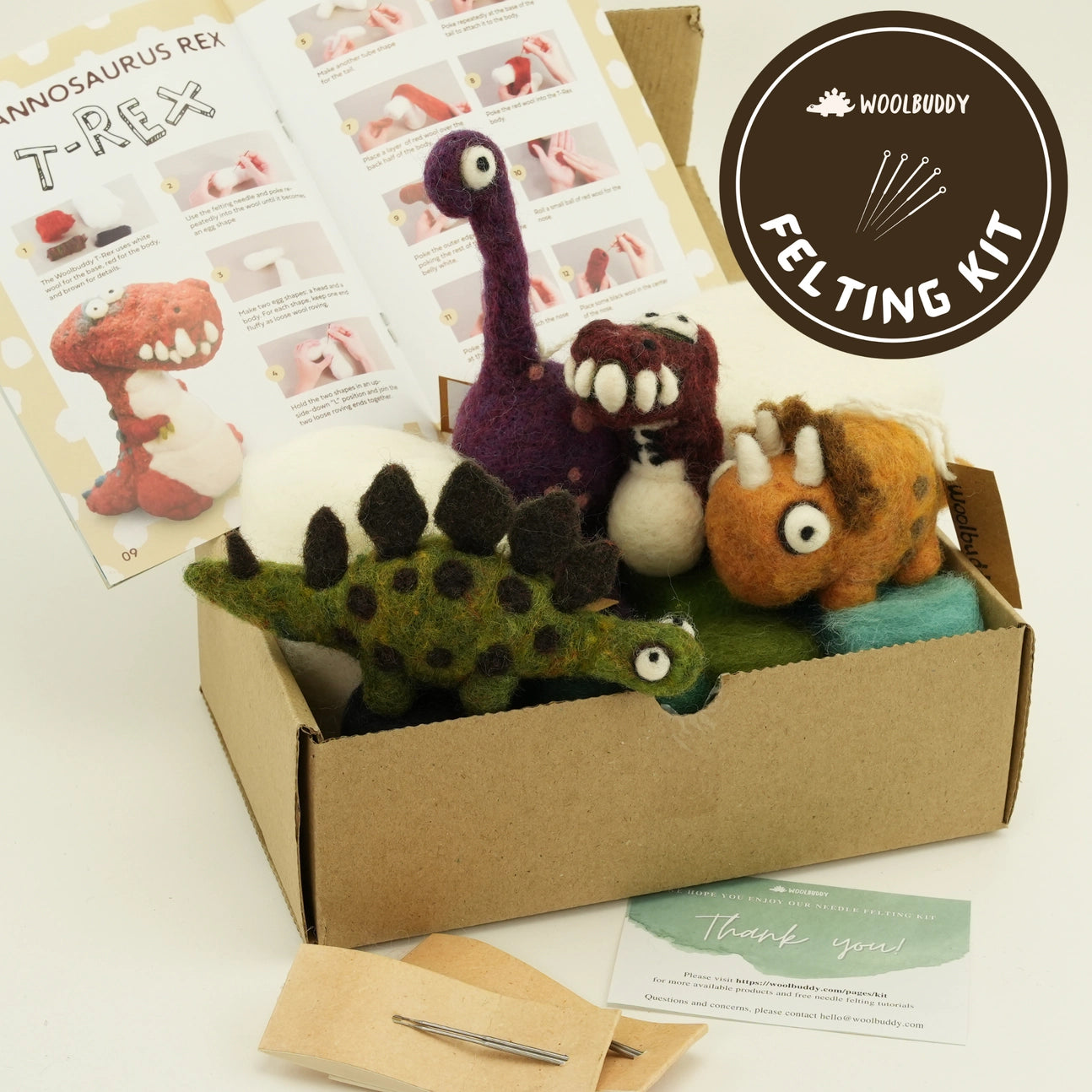 Needle Felting Dinosaur Kit